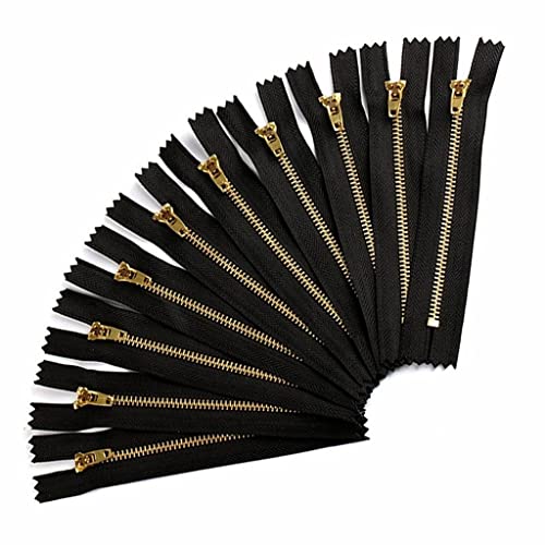 KRXSOBNV, Unsichtbare Reißverschlüsse, 10 Stück Metallreißverschlüsse, 4# Reißverschlüsse, Jeans-Reißverschlüsse for DIY-Nähen,Reißverschlüsse(15cm) von KRXSOBNV