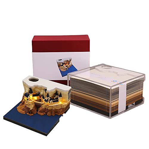 KRYLL Kreative Haftnotizen, 3D-Papierskulpturen, Memoblock, Nachfüllpackung Magic Castle, Hogwarts Papierskulptur, 3D-Haftnotizen, Haftnotizen, Schreibtisch-Ornament, Geburtstagsgeschenk, beleuchtet KRYLL Kreative Haftnotizen, 3D-Papierskulpturen, Memoblock, Nachfüllpackung Magic Castle, Hogwarts Papierskulptur, 3D-Haftnotizen, Haftnotizen, Schreibtisch-Ornament, Geburtstagsgeschenk, beleuchtet von KRYLL