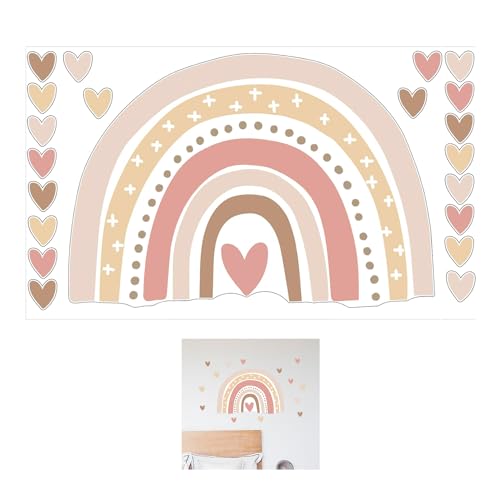 1 Satz Regenbogen-Wandaufkleber, Bohemian-Tapete, Kinderzimmer-Wanddekoration, Regenbogen-Herzaufkleber Zur Dekoration Von Schlafzimmern Und Schlafsälen, Geeignet Für Männer Und Frauen 1 Satz Regenbogen-Wandaufkleber, Bohemian-Tapete, Kinderzimmer-Wanddekoration, Regenbogen-Herzaufkleber Zur Dekoration Von Schlafzimmern Und Schlafsälen, Geeignet Für Männer Und Frauen von KRYMSON