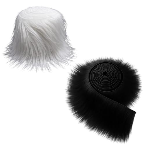 2 Stück Kunstfell zum Basteln, Faux Fur Meterware für DIY Kostüme und Dekoration, Weich und Vielseitig, Ideal für Cosplay und Halloween von KRYMXAR
