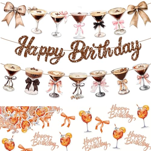 Geburtstagsdeko Set, Happy Birthday Girlande und Konfetti für Geburtstagspartys, Indoor und Outdoor Dekoration, Ideal für Erwachsene und Thementische Geburtstagsdeko Set, Happy Birthday Girlande und Konfetti für Geburtstagspartys, Indoor und Outdoor Dekoration, Ideal für Erwachsene und Thementische von KRYMXAR