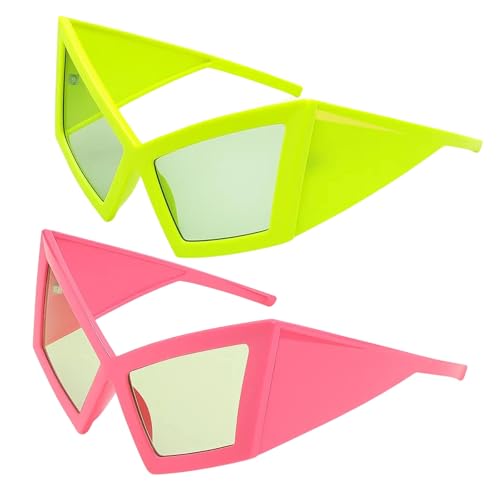 KRYMXAR Lustige Sonnenbrille, Hässliche Sonnenbrille für Partys und Veranstaltungen, 2er Set für Erwachsene Frauen, Witzige Accessoires für Tanz und Fotografie von KRYMXAR