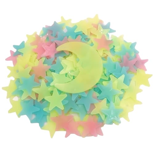 Leuchtsterne Kinderzimmer, sterne leuchtend selbstklebend, 301 Stück 3D Leuchtende Aufkleber Sterne für kinderzimmer, fluoreszierende sterne Für Kinderzimmer Dekoration Und Party von KRYMXAR