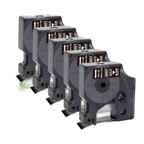 5PK 45013 12 mm D1 Tape Ersatzkompatibel mit Etikettenbändern 45010 45018 45024 Kompatibel mit Labelmanager LM160 280 Etikettdrucker(White on Black) von KRZkwA