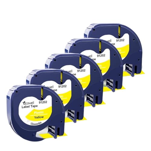 5pk 12mm LT -Band Kompatibel mit den Etiketthersteller LT100H LT100T(Yellow) von KRZkwA
