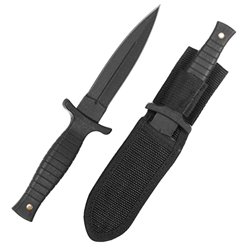 KS-11 Krav MAGA Combat - Defense Forces Nahkampf Stiefelmesser 23 cm - Gürtelmesser - Sondereinheiten Einsatzmesser - Kampfdolch - Bootdagger - Stiefeldolch - kleines Messer mit Scheide schwarz von KS-11