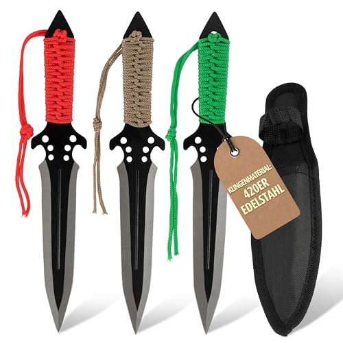 Punisher Knife Throwing - Wurfmesser - Kunai Messer mit Scheide - Gürtelmesser - Messer Outdoor - Freizeitmesser - schnelles Werfen - Zombie Messer von KS-11