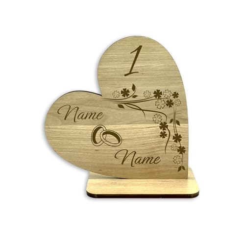 KS Laserdesign Deko Holz Herz -Baumwollhochzeit- Geschenke zum 1 jährigen Jubiläum der Hochzeit, personalisiert mit Namen, Hochzeitstag, Ehegeschenke, für Frauen & Männer Jahrestag KS Laserdesign Deko Holz Herz -Baumwollhochzeit- Geschenke zum 1 jährigen Jubiläum der Hochzeit, personalisiert mit Namen, Hochzeitstag, Ehegeschenke, für Frauen & Männer Jahrestag von KS Laserdesign