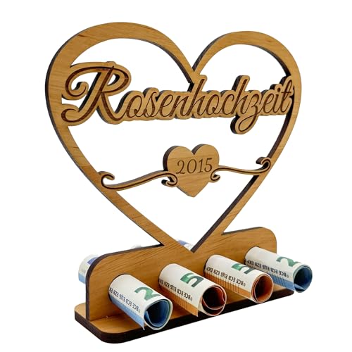 Personalisierte Hochzeitstag Geschenke zur Rosenhochzeit für Frauen, Männer, Paare 10 jähriges Jubiläum der Hochzeit -Geldgeschenke Verpackung, Jahrestag, Ehegeschenke Personalisierte Hochzeitstag Geschenke zur Rosenhochzeit für Frauen, Männer, Paare 10 jähriges Jubiläum der Hochzeit -Geldgeschenke Verpackung, Jahrestag, Ehegeschenke von KS Laserdesign