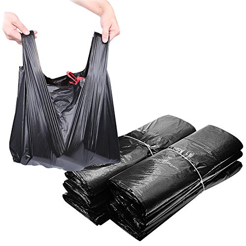 KS Tools 100 STK Einweg Tragbare Müllsäcke mit Griff 25L Home Car Kitchen Resistance Müllsack Schwarzer Müllsack, 32x61cm von KS Tools