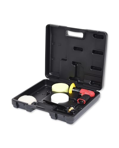 KS Tools Mini Poliermaschine Druckluft Satz 5-tlg. 1/4" 515.5120 I Robuster Druckluftschleifer mit Schleifteller mit Klett I In stabilem Kunststoffkoffer KS Tools Mini Poliermaschine Druckluft Satz 5-tlg. 1/4" 515.5120 I Robuster Druckluftschleifer mit Schleifteller mit Klett I In stabilem Kunststoffkoffer von KS Tools
