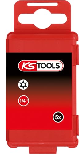 KS Tools 918.3661 1/4" TORSIONpower Bit TX, 75mm, TB20, mit Bohrung, 5er Pack von KS Tools
