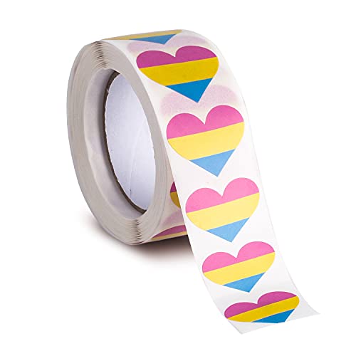 500 gestreifte Herzaufkleber für LGBTQ-Paraden und Veranstaltungen – Regenbogenflaggen-Design – 500 Stück von Sinwinkori