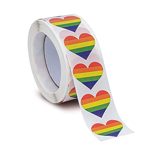 500 Regenbogenstreifen-Herzaufkleber für LGBTQ-Paraden und Veranstaltungen von Sinwinkori