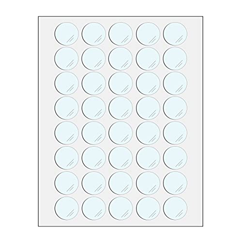 KLEBESHOP24 Klebeetiketten transparent rund | Verschlusspunkte | einseitig klebend | auf Bogen | 15 mm Durchmesser / 200 Stück von KS24 Products