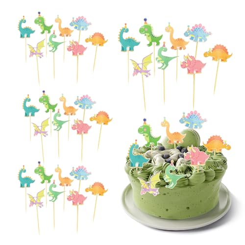 32 Stück Dinosaurier-Kuchenaufsätze, Cupcake-Topper, Dinosaurier-Kuchendekorationen, Kucheneinsätze, Tier-Motto-Party-Dekorationszubehör 32 Stück Dinosaurier-Kuchenaufsätze, Cupcake-Topper, Dinosaurier-Kuchendekorationen, Kucheneinsätze, Tier-Motto-Party-Dekorationszubehör von KSBBHDS