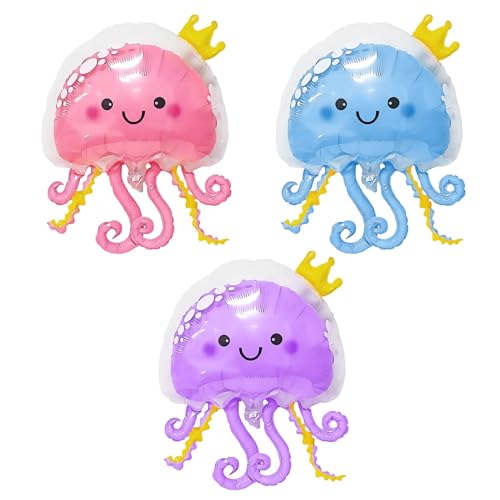 KSBBHDS 3 Stücke Cartoon -Quallen -Luftballons, Aufblasbare Kinderspielzeuge Für Kinder, Kinderpartydekorationen, Niedliche Marine -Tierballons. von KSBBHDS