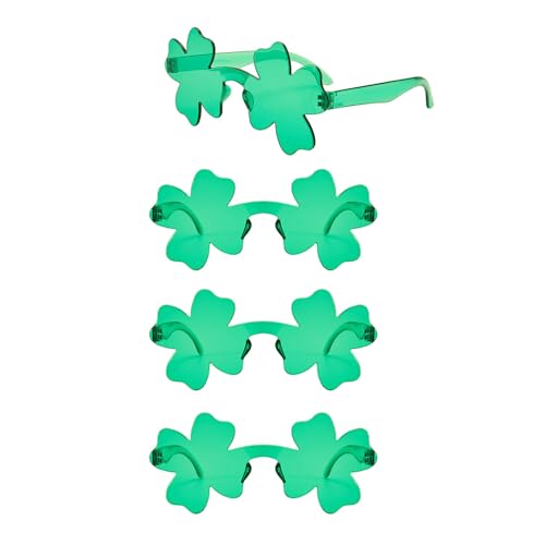KSBBHDS 4 Stück Vierblättrige Kleeblatt-Brille, Grüne Brille, Vierblättriges Kleeblatt-Stirnbanddekorationen, Party-Neuheitszubehör, Foto-Requisiten-Sonnenbrille KSBBHDS 4 Stück Vierblättrige Kleeblatt-Brille, Grüne Brille, Vierblättriges Kleeblatt-Stirnbanddekorationen, Party-Neuheitszubehör, Foto-Requisiten-Sonnenbrille von KSBBHDS