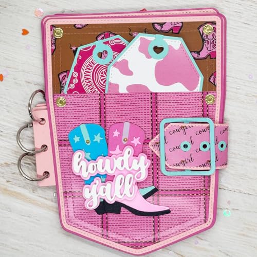 KSCRAFT 2025 April Cowgirl Cowboy Metall-Stanzformen Schablonen für DIY Scrapbooking Dekorative Prägung DIY Papier Karte (Jeans-Taschenalbum Minialbum) von KSCRAFT