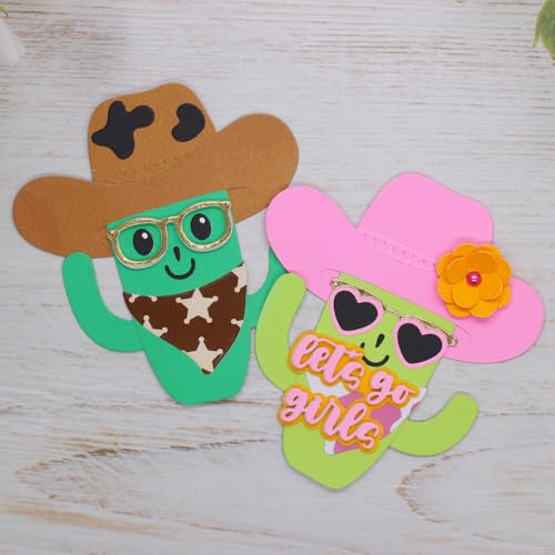 KSCRAFT 2025 April Cowgirl Cowboy Metall-Stanzformen Schablonen für DIY Scrapbooking dekorative Prägung DIY Papier Karte (Cowboy Kaktus Mini-Album) von KSCRAFT