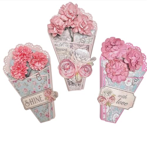 KSCRAFT 2025 April Fashion Metall-Stanzformen Schablonen für DIY Scrapbooking Dekorative Prägung DIY Papier Karte (Bouquet Wrapper) von KSCRAFT