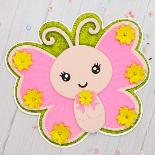 KSCRAFT 2025 März Frühling Metall Stanzformen Schablonen für DIY Scrapbooking Dekorative Prägung DIY Papier Karte (Butterfly Mini Album) von KSCRAFT