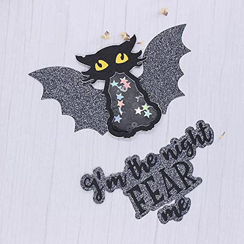 KSCRAFT Halloween Fledermaus Katze Shaker Metall Stanzformen Schablonen für DIY Scrapbooking Fotoalbum dekorative Prägung DIY Papierkarten von KSCRAFT