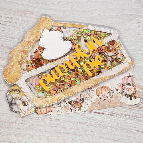 KSCRAFT Metall-Stanzformen mit Herbstmotiv 2025, Schablonen für Bastelarbeiten, Scrapbooking, dekorative Prägung, DIY-Papierkarte (Kürbiskuchen-Mini-Album) von KSCRAFT