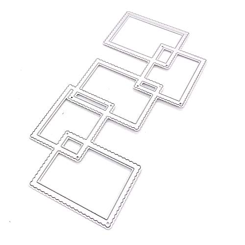 KSCRAFT Metall-Stanzformen mit gewelltem Rahmen, schmaler Hintergrund, Schablonen für DIY-Scrapbooking/Fotoalbum, dekorative Prägung, DIY-Papierkarten von KSCRAFT