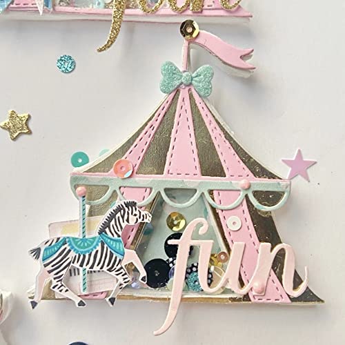KSCRAFT Zirkus-Zelt-Schüttel-Stanzformen aus Metall für DIY-Scrapbooking/Kartenherstellung/Kinder-Dekoration KSCRAFT Zirkus-Zelt-Schüttel-Stanzformen aus Metall für DIY-Scrapbooking/Kartenherstellung/Kinder-Dekoration von KSCRAFT