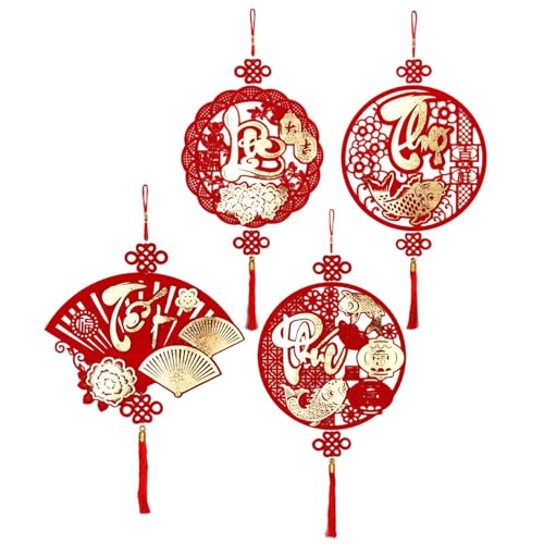 1/4pcs Vietnamese Chinese New Year Decorations 2024,Chinese Knot Ornaments Luck Charm Tassel Hang Fu Ornament,Lunar New Year Decorations for 2024 Spring Festival Party Decor von KSHSAA