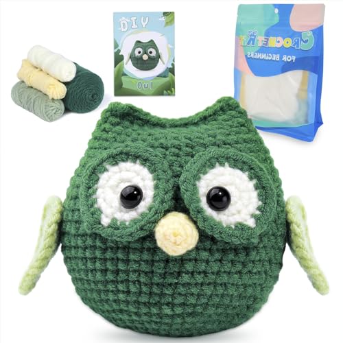 Häkeltier-Set, Anfänger-Häkel-Start-Set mit Garn, Strickset, DIY-Bastelkunst für Erwachsene und Anfänger, Häkel-Eulen-Set, Häkelset zum Häkeln und Stricken Häkeltier-Set, Anfänger-Häkel-Start-Set mit Garn, Strickset, DIY-Bastelkunst für Erwachsene und Anfänger, Häkel-Eulen-Set, Häkelset zum Häkeln und Stricken von KSIEE