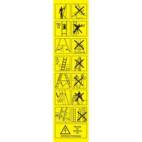 KSIGN Aufkleber Leitern und Tritte - elektrischen Freileitungen, Folie,selbstklebend, 45x180mm KSIGN Aufkleber Leitern und Tritte - elektrischen Freileitungen, Folie,selbstklebend, 45x180mm von KSIGN