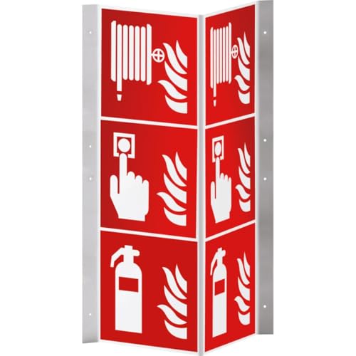 KSIGN Brandschutz-Nasenschild Feuerlöscher, Brandmelder, Löschschlauch,200x600mm von KSIGN