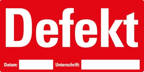 KSIGN Etikett Defekt, beschriftbar rot, Haftpapier, ablösbar, 148x74mm,500/Rolle von KSIGN