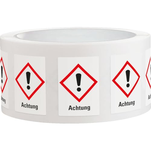 KSIGN Gefahrensymbol Ausrufezeichen GHS07, Achtung, selbstklebende Folie, Format: 26x37 mm, Rolle à 500, GHS-konform KSIGN Gefahrensymbol Ausrufezeichen GHS07, Achtung, selbstklebende Folie, Format: 26x37 mm, Rolle à 500, GHS-konform von KSIGN