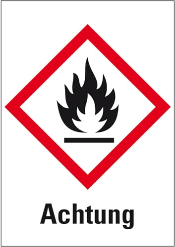 KSIGN Gefahrensymbol Flamme GHS 02, Signalwort Achtung, Folie selbstklebend, Format: 200x200 mm, 2 Stk. KSIGN Gefahrensymbol Flamme GHS 02, Signalwort Achtung, Folie selbstklebend, Format: 200x200 mm, 2 Stk. von KSIGN