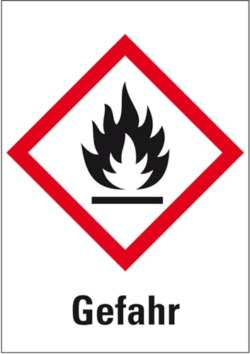 KSIGN Gefahrensymbol Flamme GHS 02, Signalwort Gefahr, Folie selbstklebend, Format: 200x200 mm, 2 Stk. KSIGN Gefahrensymbol Flamme GHS 02, Signalwort Gefahr, Folie selbstklebend, Format: 200x200 mm, 2 Stk. von KSIGN