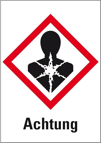 KSIGN Gefahrensymbol GHS 08, Gesundheitsgefahr, Signalwort Achtung, 52x74 mm, 500 Stück/Rolle, Folie KSIGN Gefahrensymbol GHS 08, Gesundheitsgefahr, Signalwort Achtung, 52x74 mm, 500 Stück/Rolle, Folie von KSIGN