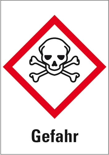 KSIGN Gefahrensymbol Totenkopf GHS 06, Signalwort Gefahr, Folie selbstklebend, Format: 200x200 mm, 2 Stk. KSIGN Gefahrensymbol Totenkopf GHS 06, Signalwort Gefahr, Folie selbstklebend, Format: 200x200 mm, 2 Stk. von KSIGN