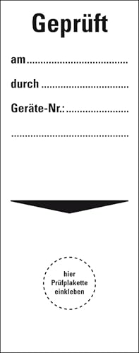 KSIGN Grundetikett Geprüft am...durch...Geräte-Nr., Folie, ablösbar, 40x100mm, 40/Heft von KSIGN