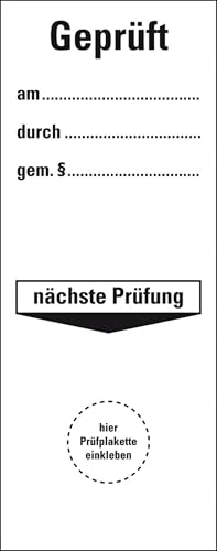 KSIGN Grundetikett Geprüft am...durch...gemäß §, Nächster Prüftermin, Folie, ablösbar, 40x100mm, 40/Heft KSIGN Grundetikett Geprüft am...durch...gemäß §, Nächster Prüftermin, Folie, ablösbar, 40x100mm, 40/Heft von KSIGN