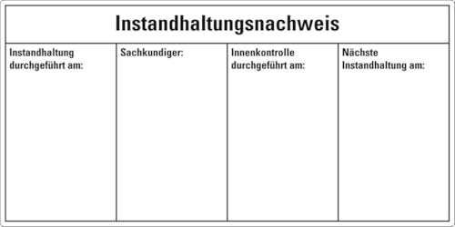 KSIGN Instandhaltungsnachweis Feuerlöscher, DIN 14406-4, Folie, ablösbar, 120x60mm, 4/Bogen KSIGN Instandhaltungsnachweis Feuerlöscher, DIN 14406-4, Folie, ablösbar, 120x60mm, 4/Bogen von KSIGN