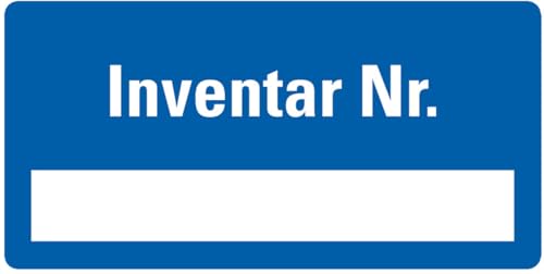 KSIGN Inventaretikett Inventar Nr., einzeilig, blau, Dokumentenfolie, Format: 40x20 mm, 160 Stück/Heft von KSIGN