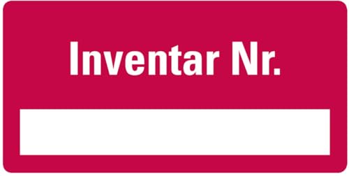 KSIGN Inventaretikett Inventar Nr., rot, einzeilig, Dokumentenfolie, Format: 40x20 mm, 160 Stück/Heft KSIGN Inventaretikett Inventar Nr., rot, einzeilig, Dokumentenfolie, Format: 40x20 mm, 160 Stück/Heft von KSIGN
