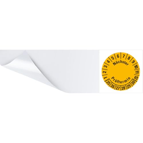 KSIGN Kabelprüfplakette Nächster Prüftermin 25-30,gelb,Folie,selbstklebend,95x25mm,6/Bogen von KSIGN