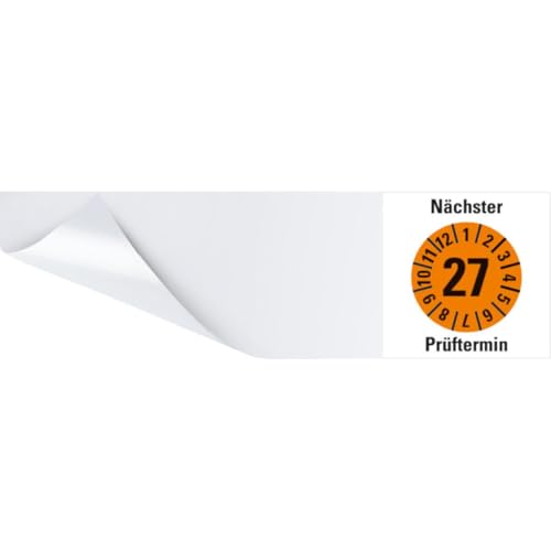 KSIGN Kabelprüfplakette Nächster Prüftermin 27, orange, Folie, selbstklebend, 95x25mm, 60/Heft von KSIGN