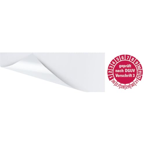 KSIGN Kabelprüfplakette geprüft nach DGUV 3 26-31,rot,Folie,selbstklebend,57x25mm,6/Bogen von KSIGN