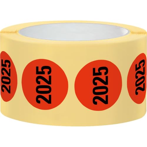 KSIGN Markierungspunkt 2025, rot, selbstklebend, ablösbar, für Verpackungskennzeichnung, auf Haftpapier, Ø 30 mm von KSIGN