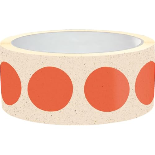 KSIGN Markierungspunkte, hellrot, Primärfaser-Graspapier, selbstklebend, Ø 25mm, 500/Rolle von KSIGN
